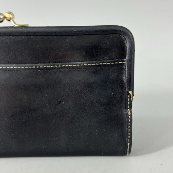Vintage Coach Black Leather Long Wallet - Picture 7 of 15